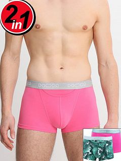 Мужской комплект боксеро (2шт)розовый+цветной принт HOM 40c0961cV001