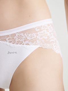 Трикотажные слипы с ажурным цветочным кружевом белого цвета Janira 32092c001