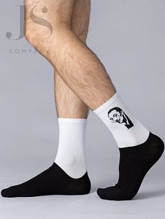 Yоски унисекс c принтом Сальвадора Дали OMSA JSFREE STYLE 604 (5 пар) nero / bianco дали