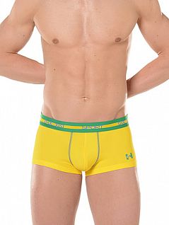 Мужские трусы хипсы из мягкого материала желтого цвета HOM Cup Brazil HOM 01080c6D