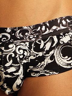 Мужские черно-белые трусы хипсы Doreanse Black and White Ornaments 1878c01
