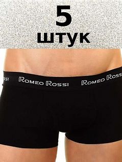 Набор боксеров из хлопка и эластана (5шт) черного цвета ROMEO ROSSI RTAA099