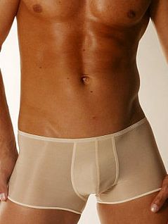Мужские бежевые трусы хипсы HOM Plume 01027cS5