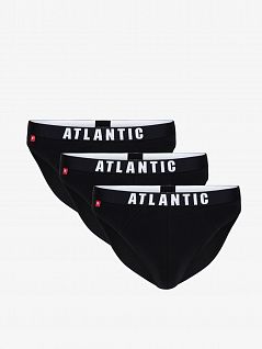 Спортивные слипы на широкой резинке с логотипом бренда (3шт) Atlantic MW120293черный