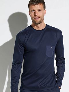Антибактериальный лонгслив с кармашком темно-синего цвета Zimmerli 8520-21090c491
