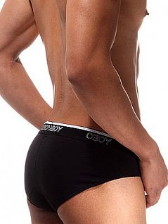 Мужские трусы слипы черные Oboy Base Line 6082c01
