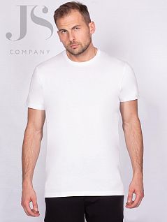 Классическая футболка с горловиной из рибаны Oxouno JSOXO 0584 KULIR U-вырез белый