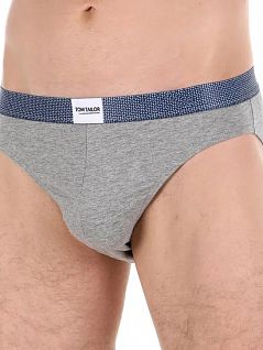 Брифы на оригинальной резинке с узором серого цвета Tom Tailor RT70361/6061