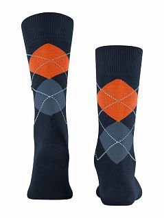 Классические носки с типичным для бренда узором Argyle Burlington 20182 Manchester SO Синий (6158)