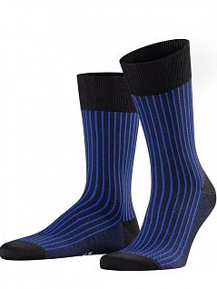 Мужские носки в деловом стиле FALKE 13396 Oxford Stripe SO (муж.) Черный (3000)
