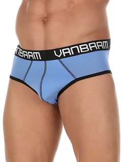 Современные брифы на широкой резинке с логотипом голубого цвета Van Baam RT50748