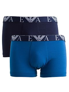 Комплект трусов на широкой резинке голубого и синего цвета (2шт) Emporio Armani 1112103R715c50336