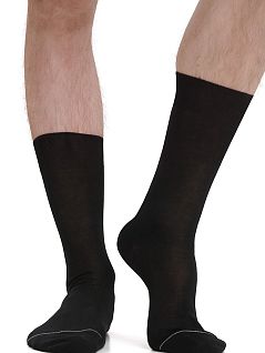 Однотонные носки с контрастной отделкой мяска черного цвета GALLO AP113671c11648_NERO