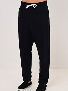 Домашний костюм из хлопка и полиэстра темно-синего цвета Ermenegildo Zegna N6HB91260c402
