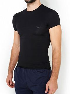 Модель красивой мужской футболки из модала с добавлением эластана Emporio Armani 1113411а511армани Черный 20