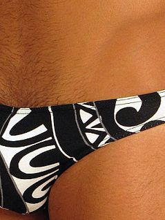 Мужские трусы слипы микро черно-белые Doreanse Black and White Ornaments 1291c01