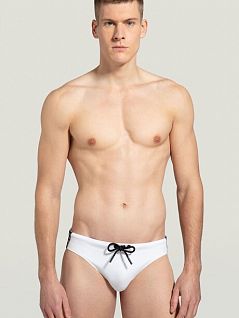 Гладкие плавки брифы из быстросохнующей ткани белого цвета Bikkembergs BKK1MSP07cWhite