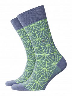 Мужские носки с геометрическим рисунком в неоновых цветах Burlington 21841 Eerie Glow SO (муж.) Синий (6662)