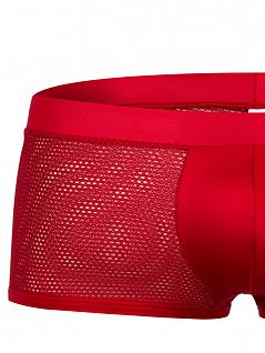 Хипсы с передней панелью и поясом выполнены из красивого шелковистого материала с мягким атласным блеском красного цвета Doreanse 1588c06