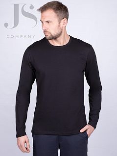 Лонгслив облегающего силуэта из хлопка Oxouno JSOXO 0377 KULIR 01 Slim fit U-вырез черный распродажа