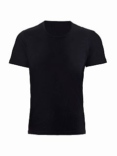 Свободная мужская футболка черного цвета из хлопка LOOSE FIT 9217 черный