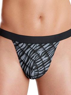 Стильные стринги с черным зебровым принтом I AM WHAT I WEAR FM-1141M97-GN050