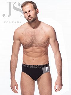 Слипы с яркой вставкой на левом боку Enrico Coveri JSES 1677 slip nero