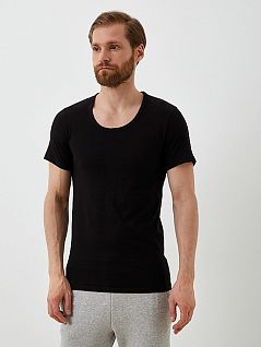 Футболка мужская с коротким рукавом из 100% хлопка LTOZ1096-A Oztas черный