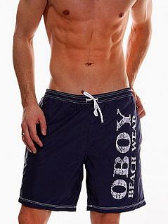 Стильные мужские пляжные шорты синего цвета с принтом Oboy Beach Boy 5147c05
