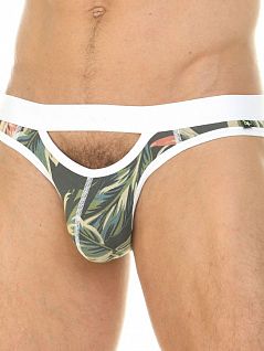 Привлекательные слипы из хлопка с вырезами спереди и сзади зеленого цвета Van Baam RT39779 распродажа