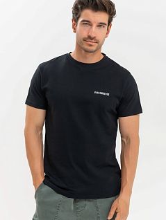 Хлопковая футболка с печатным логотипом бренда черного цвета Bikkembergs BKK3MTS04cBlack