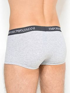 Комплект боксеров на широкой пришивной резинке (3шт) Emporio Armani 111610цц722армани Синий-серый-черный 94235