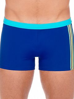 пляжные плавки-боксеры в спортивном стиле ярко-синего цвета HOM 40c5677c1204