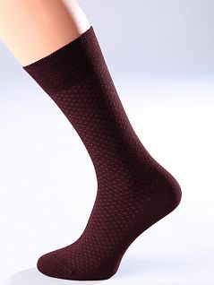 Яркие носки с рисунком "мелкие ромбы" Giulia JSCOMFORT MELANGE 03 (5 пар) marsala gul