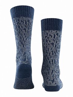 Мужские носки из флиса на ребристых манжетах FALKE 12478 Fleece SO Голубой (6340)