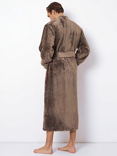 Теплый халат из ткани с фактурным рисунком Aruelle BT-MABLE/MASON Коричневый