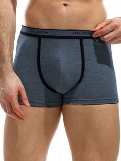 Мягкие боксеры с логотипом "Jolidon" и контрастной тесьмой JOLIDON DT298мжнТм Blue-Jeans