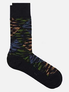 Теплые носки с оригинальным дизайном Burlington 21909 Camo Argyle SO Черный (3000)
