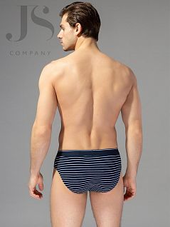 Комфортные брифы в полоску на средней посадке Omsa JSOmS 1224 Mare слип blue scuro / stripes oms