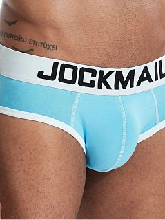 Эластичные брифы из хлопка голубого цвета JOCKMAIL RTJM2032-17