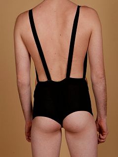 Эротические мужские трусы хипсы Modus Vivendi 09022 черные с подтяжками
