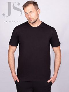 Натуральная футболка свободного кроя из 100% хлопка Oxouno JSOXO 0370 KULIR 01 Regular U-вырез черный