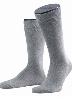 Мягкие мужские носки из хлопка серого цвета Falke 14645 Family SO (муж.) Серый 3390