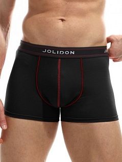 Боксеры на мягкой резинке и с контрастными швами на гульфике Jolidon DT294блнТм Black