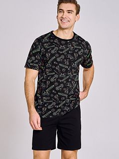 Стильная пижама из футболки и шорт Taro VOTaro_24S Dean 3185-01 Черный