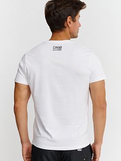 Модная футболка прямого кроя из хлопка белого цвета Cavalli CLL2MTS02 Белый 00053
