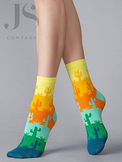 Яркие носки с принтом в виде кактусов Omsa JSFREE STYLE 618 (5 пар) assorti menta oms