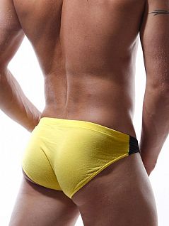 Стильные мужские трусы слипы желтого цвета с черными вставками Doreanse Fitness 1099c08 распродажа