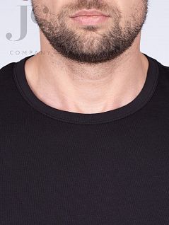 Лонгслив облегающего силуэта из хлопка Oxouno JSOXO 0377 KULIR 01 Slim fit U-вырез черный распродажа