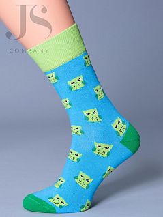 Хлопковые носки с принтом "совята" Giulia JSMSL 013 ( MS3C-013 ) (5 пар) green gul